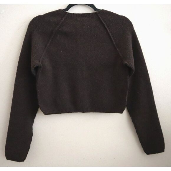 Free People OB2127408 Women's Sz XS Chocolate Brown Sydney Shrunken Cardigan - Picture 2 of 8